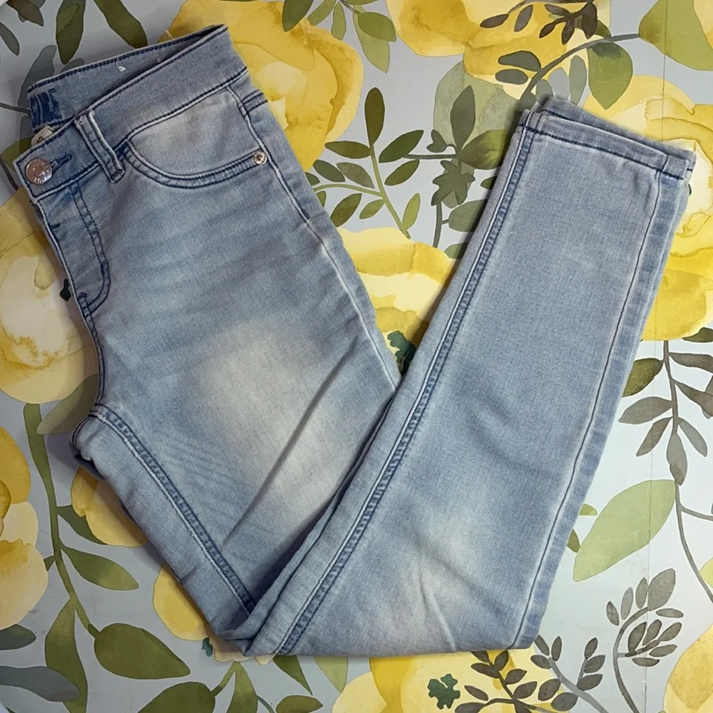 🔥 SALE JUSTICE Girls Mid Rise Light Wash Denim Jeans | Size 12